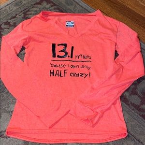 Orange Half Marathon Long Sleeve Wicking Shirt